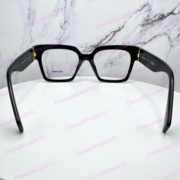 MIU MIU Womens Eyeglasses Black Square Full Rim frames 52-19mm Rx-able Womens main image 4